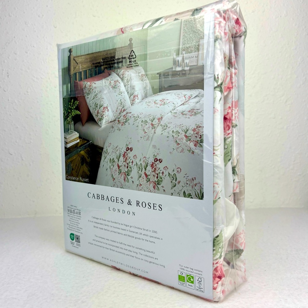 Cabbages & Roses KING Constance Russet Floral Duvet Cover Set Shams Multicolor - Picture 6 of 10
